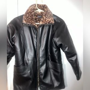 Jacket Womens Black Leather Size M